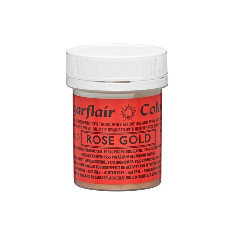Peinture alimentaire Sugarflair Or Rose 35 g
