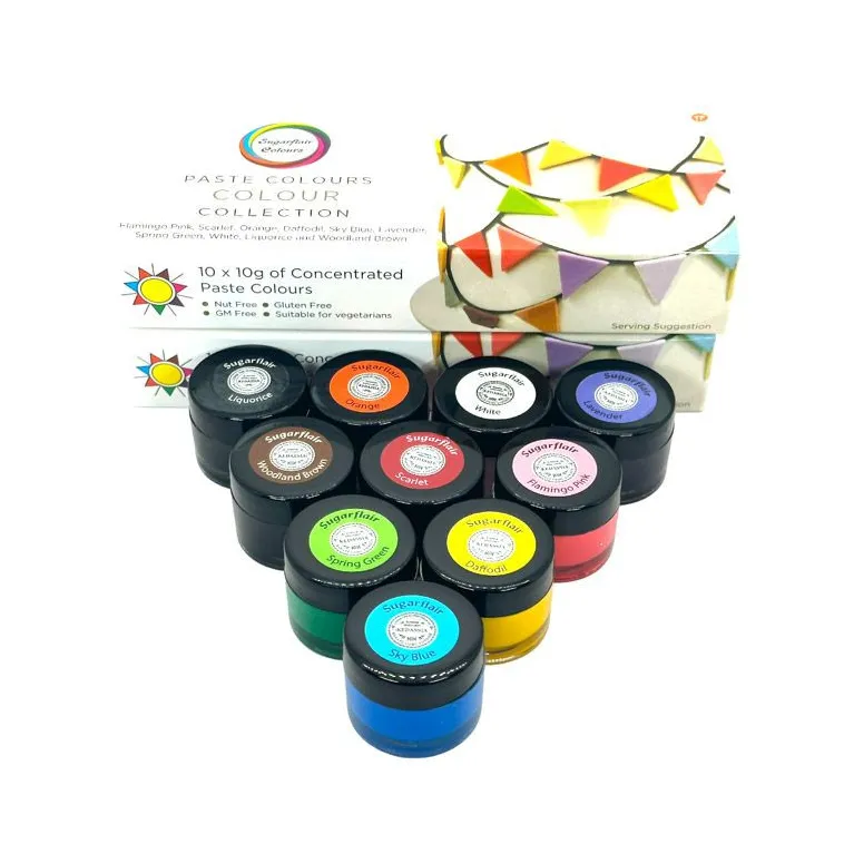 Kit de colorants en pâte Sugarflair 10 x 10 g