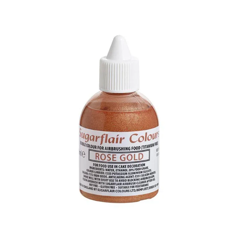 Colorant aérographe Sugarflair Rose Gold E171 Free 60 ml