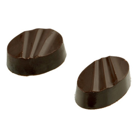 Moule 28 bonbons ovales striés en polycarbonate pour chocolat