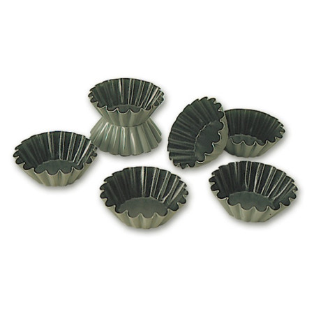 Moule à brioche à côtes fines Ø 75 mm H 25 mm en Exopan (lot de 12)