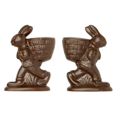 Moule lapin avec panier à garnir en polycarbonate pour chocolat