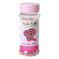 FunCakes Sugarpearls Metallic Pink 80g