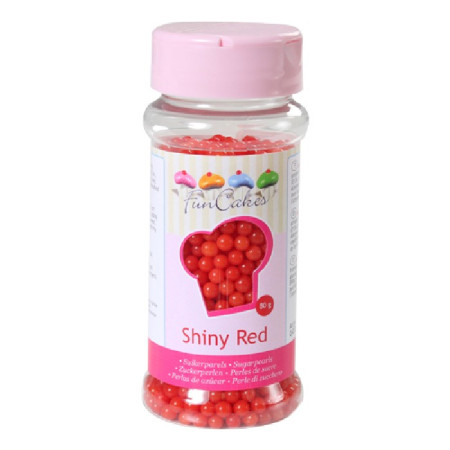 FunCakes Sugarpearls Shiny Red 80g
