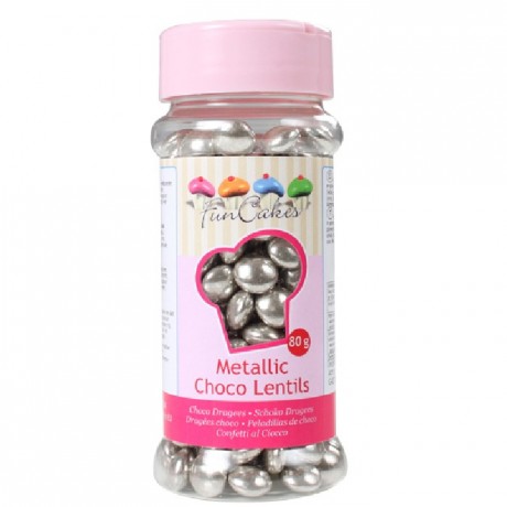Perles plates chocolat FunCakes argent 80 g
