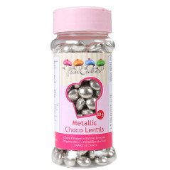Perles plates chocolat FunCakes argent 80 g
