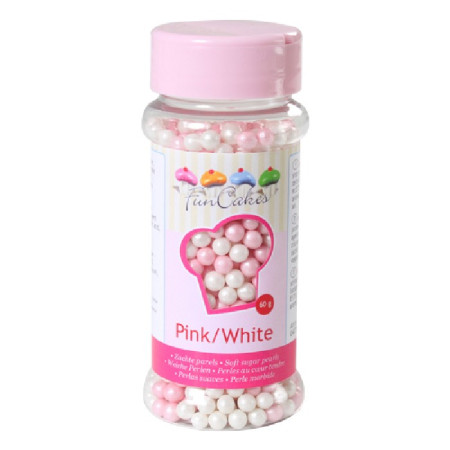Perles tendres FunCakes roses et blanches 60 g