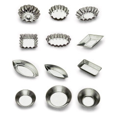 Petits fours carré cannelé fer blanc L35 mm (lot de 12)