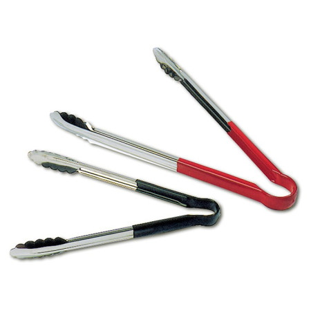All-purpose tongs with non-slid PVC handle red L 400 mm