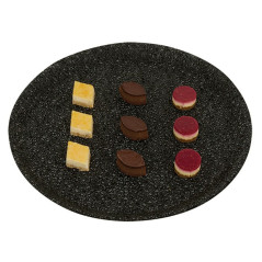 Plat Crystal noir rond avec bord Ø 340 mm