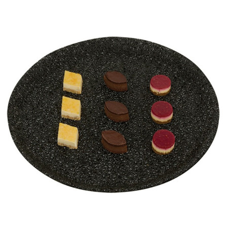 Plat Crystal noir rond avec bord Ø 340 mm