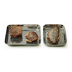 Pan + grill stainless steel L 240 mm