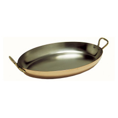 Oval dish with handles Elegance copper/stainless steel L 350 mm