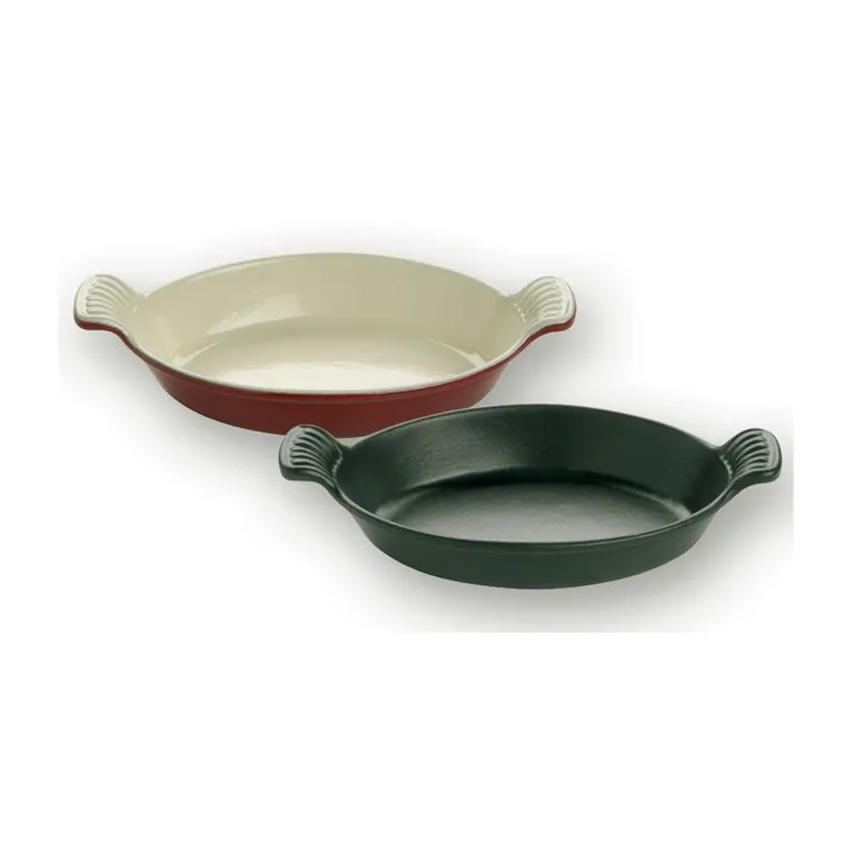Oval dish cast iron black  L 255 mm