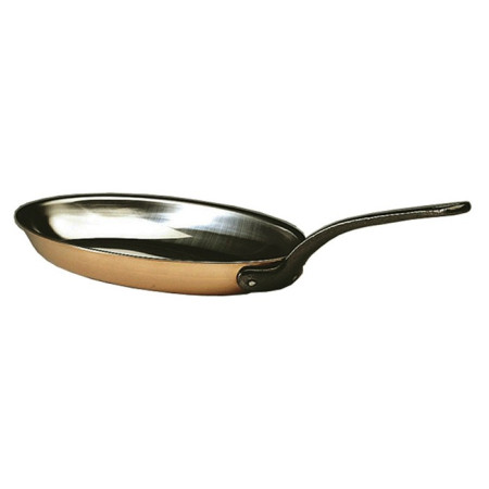Oval fish frying pan Alliance copper/stainless steel without lid L 360 mm