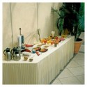 Disposable pleated table skirting white H 730 mm