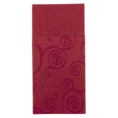Serviette pochette en non tissé 1 pli bordeaux 40 x 40 mm (lot de 50)