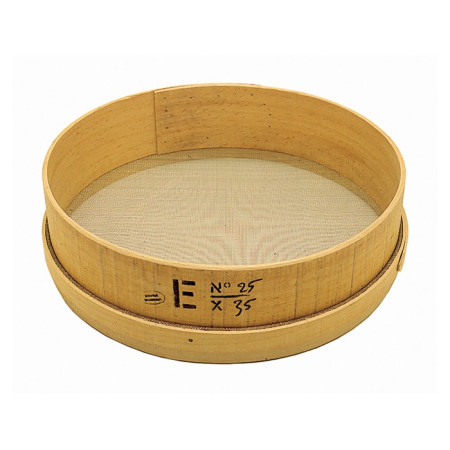 Wooden sieve Ø 350 mm stainless steel mesh n°30