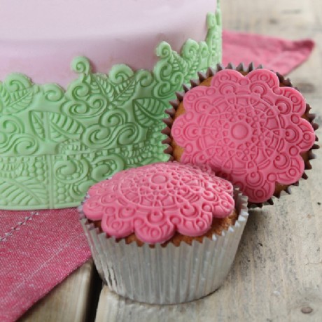 Tapis relief à pâte à sucre FMM Filigree Lace 2 pièces