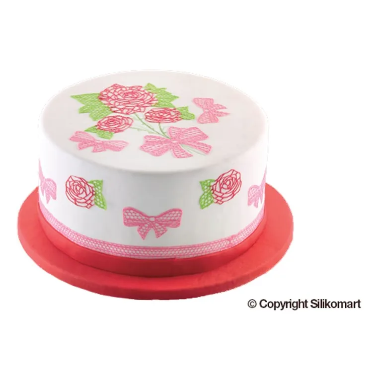 Tapis silicone dentelle Roses