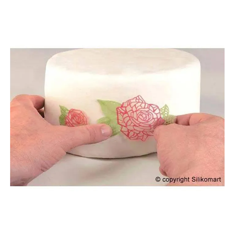 Tapis silicone dentelle Roses