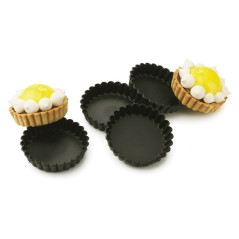 Fluted round tartlet Exoglass Ø 80 mm H 18 mm (12 pcs)