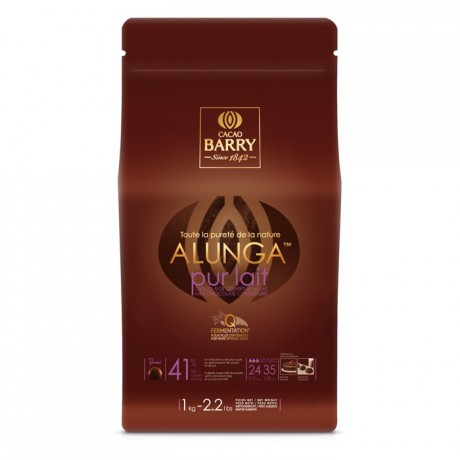 Alunga 41% Q-Fermentation chocolat lait de couverture pistoles 1 kg