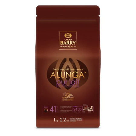 Alunga 41% Q-Fermentation chocolat lait de couverture pistoles 1 kg
