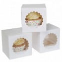 Boîtes 1 cupcake House of Marie White 3 pièces