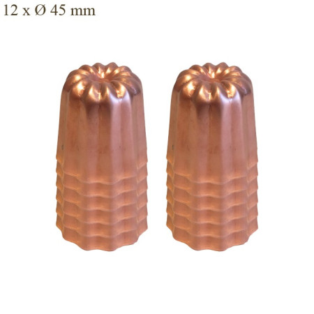 Moule à cannelés en cuivre étamé Ø 45 mm