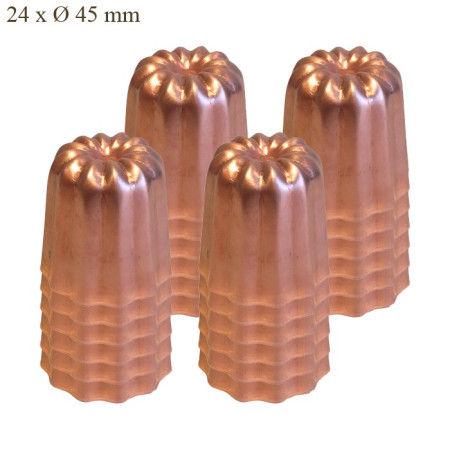 Moule à cannelés en cuivre étamé Ø 45 mm