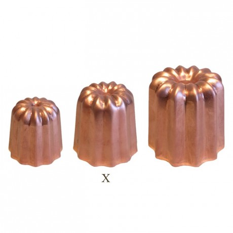 Moule à cannelés en cuivre étamé Ø 45 mm