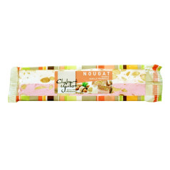 Soft nougat vanilla and raspberry bar 100g