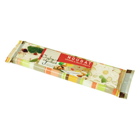Soft Montélimar Nougat almonds and candied fruits bar 100g