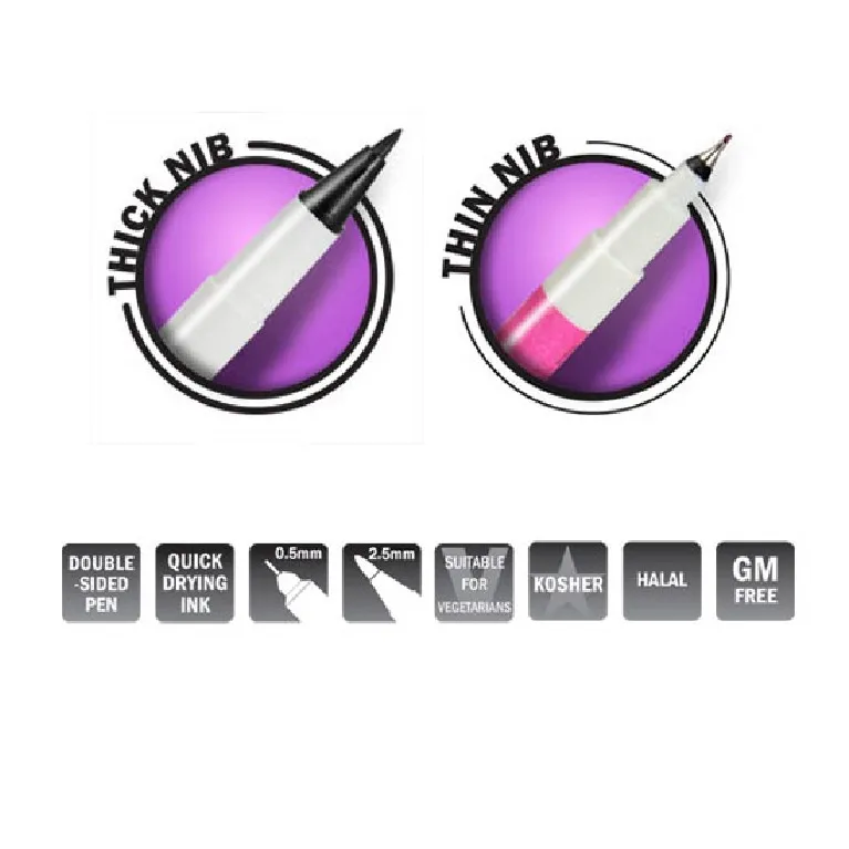 RD Professional Double sided Food Pen Grape Violet No IPA