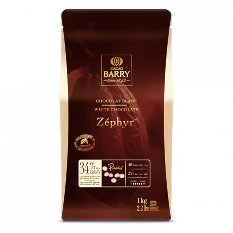 Zéphyr 34% chocolat blanc de couverture pistoles 1 kg