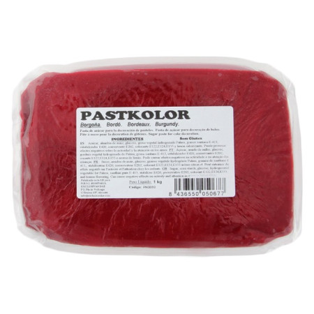 Pâte à sucre PastKolor rouge bordeaux 1 kg
