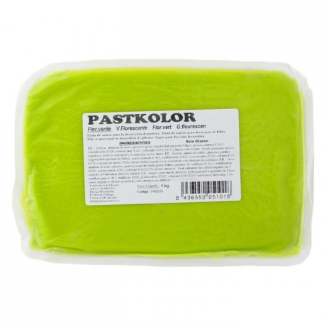 Pâte à sucre PastKolor vert fluo 1 kg
