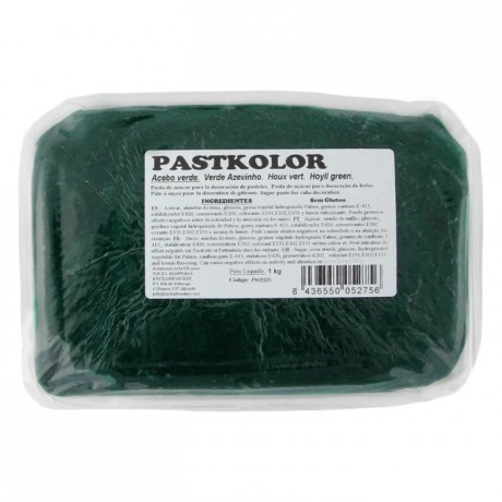Pâte à sucre PastKolor vert houx 1 kg