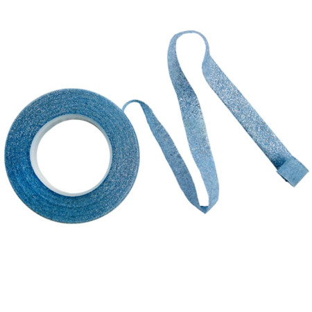 Ruban floral PME bleu pailleté argent 18,3 m