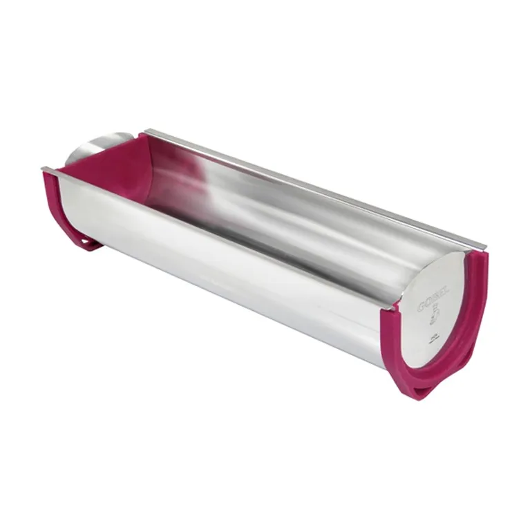 Gouttière à bûche arrondie à embouts amovibles inox L300 mm