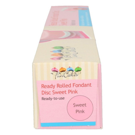 Pâte à sucre FunCakes rose clair étalée en disque 430 g