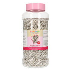Perles de sucre FunCakes argent métallisé 4 mm 800 g