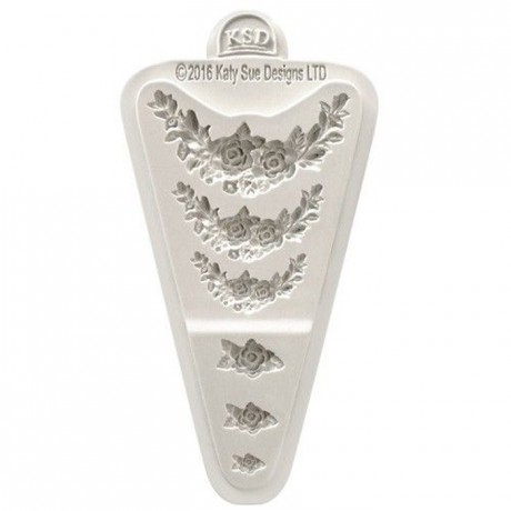 Moule silicone Katy Sue pour pâte à sucre couronne de rose