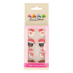 Décorations en sucre FunCakes figurines de Noël 8 pièces