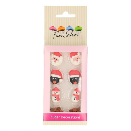 Décorations en sucre FunCakes figurines de Noël 8 pièces