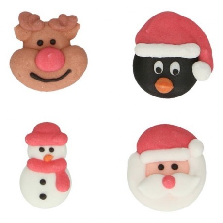 Décorations en sucre FunCakes figurines de Noël 8 pièces