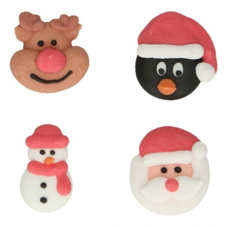 Décorations en sucre FunCakes figurines de Noël 8 pièces