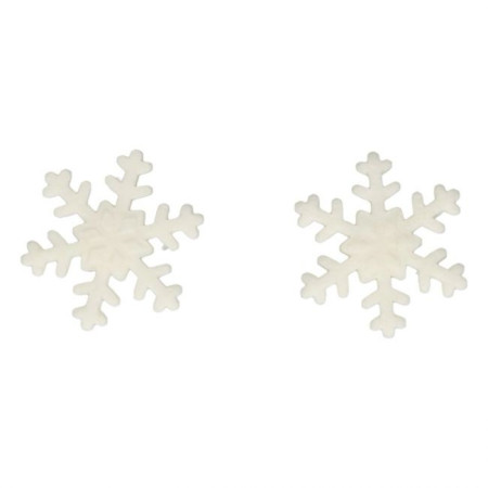 Décorations en sucre FunCakes flocons de neige blanc 6 pièces