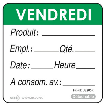 Labels UBD "vendredi" green (500 pcs)